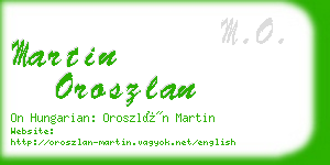 martin oroszlan business card